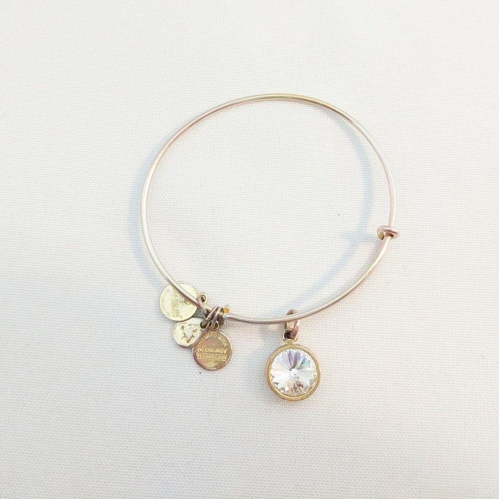 Alex and Ani Gold April Birthstone Charm Bracelet